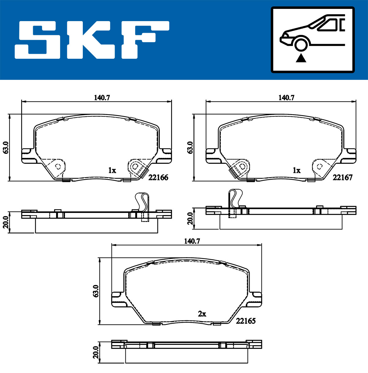 Set placute frana,frana disc VKBP 80346 A SKF